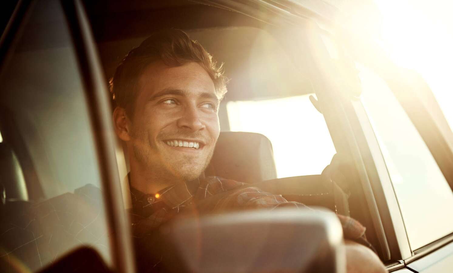 Happy driver with clean car